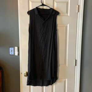 CP shades black linen Mara shirtdress size M